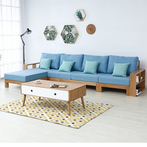 Fabric solid wood sofa
