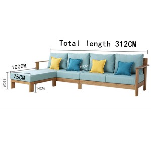 Madhësia e detajuar e divanit