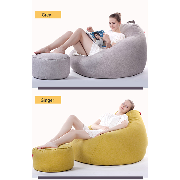 1) အမည်: Bean Bag Chair 2) Size : D90*110cm 3) Material : 100% cotton canvas 4) Color : 11 color 5) MOQ :200 pcs 6) Only Cover : 8400sets /40HQ၊ Filled :380pcs/40HQ
