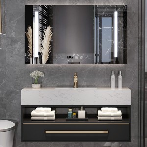 Gabinete de espejo de baño inteligente con combinación de baño de mármol