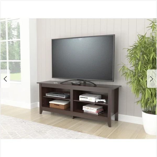 Modern minimalist TV stand #cabinet open storage cabinet 0465<br />
This TV Stand #cabinet finished in a rich espresso laminates in durable melamine which is stain, heat and scratch resistant. Constructed from manufactured wood.This TV Stand #cabinet has a very functional yet simple modern look to accent your home decor.  The unit can accommodate up to 60" flat-screen TVs with a maximum TV weight of 78 lbs.  The unit features four open storage compartments for additional stowing or exhibition of your AV equipment.<br />
Beautiful rich espresso finish laminate<br />
Laminate is durable melamine which is stain, heat and scratch resistant<br />
This TV Stand #cabinet can accommodate up to a 60 inch flat-screen with a maximum TV weight of 78 pounds<br />
The unit features four  open storage compartments for additional stowing or exhibition of your AV equipment<br />
Product dimensions: 16.1 inches high x 24.2 inches wide x 49.6 inches deep 