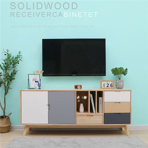 Nordiese minimalistiese moderne soliede hout TV-kas 0501