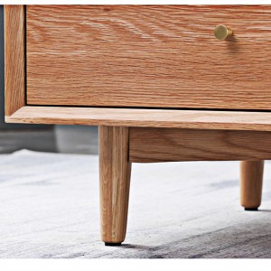 Mesa de centro moderna e sinxela de madeira maciza grosa, patas de madeira grosas e grosas, fanche máis satisfeito.