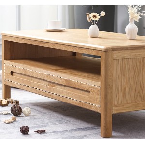 Multi-storage space solid wood coffee table, scientific design makes storage more perfect.