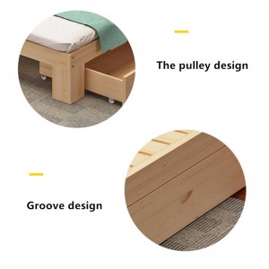 Ang pine solid wood simple bed tatami ginama sa pure pine nga walay bisan unsa nga additives.