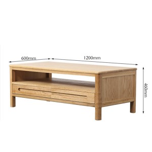 Severský jednoduchý obdĺžnikový konferenčný stolík z masívneho dreva, vedecký a rozumný obdĺžnikový dizajn dodajú vašej obývačke viac módneho vkusu.