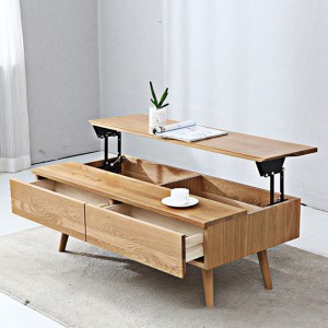 Divreiz atverams un paceļams kafijas galdiņš ir izgatavots no aparatūras un masīvkoka, stilīgs un vienkāršs.
