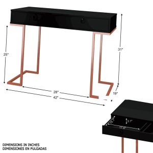 Vlastnosti nášho čierneho kovového rámu s 2 zásuvkami na počítačový stôl