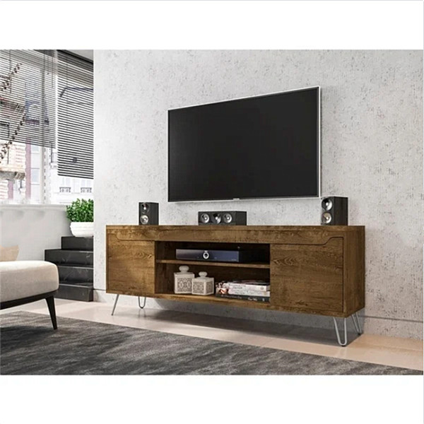 Modern 62.99" TV Stand with 2 Cabinet 0482


This  TV #stand features a mid-century design with clean lines for a touch of contemporary charm. Slanted metal legs provide ample support for your TV, and open shelving offers room to house your peripherals and media.

Upon Assembly, Measures: 62.99 in. Length, 23.03 in. Height, 14.17 in. Depth.

Recommended for a 46" -60" TV.

Includes 2 Concealed Storage Compartments with Soft Close Door Features.

Features Splayed Wire Metal Legs for Fashion and Durability.

2 Center Display and Media Shelves with 2 Side Concealed Storage Compartments.

Includes 1 Media Hole for Wire Management.

Home Assembly Required. All Hardware Included.
