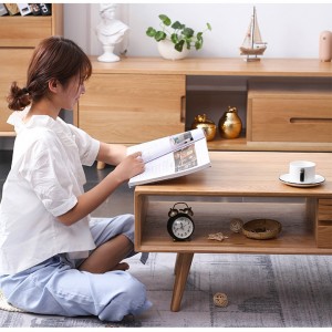 مبلمان مدرن میز چای خوری چوب جامد با طراحی ساده و شیک