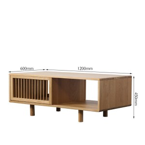 Modern and simple sliding door coffee table, stylish round stick sliding door design adds a lot of modern flavor to the tea table.