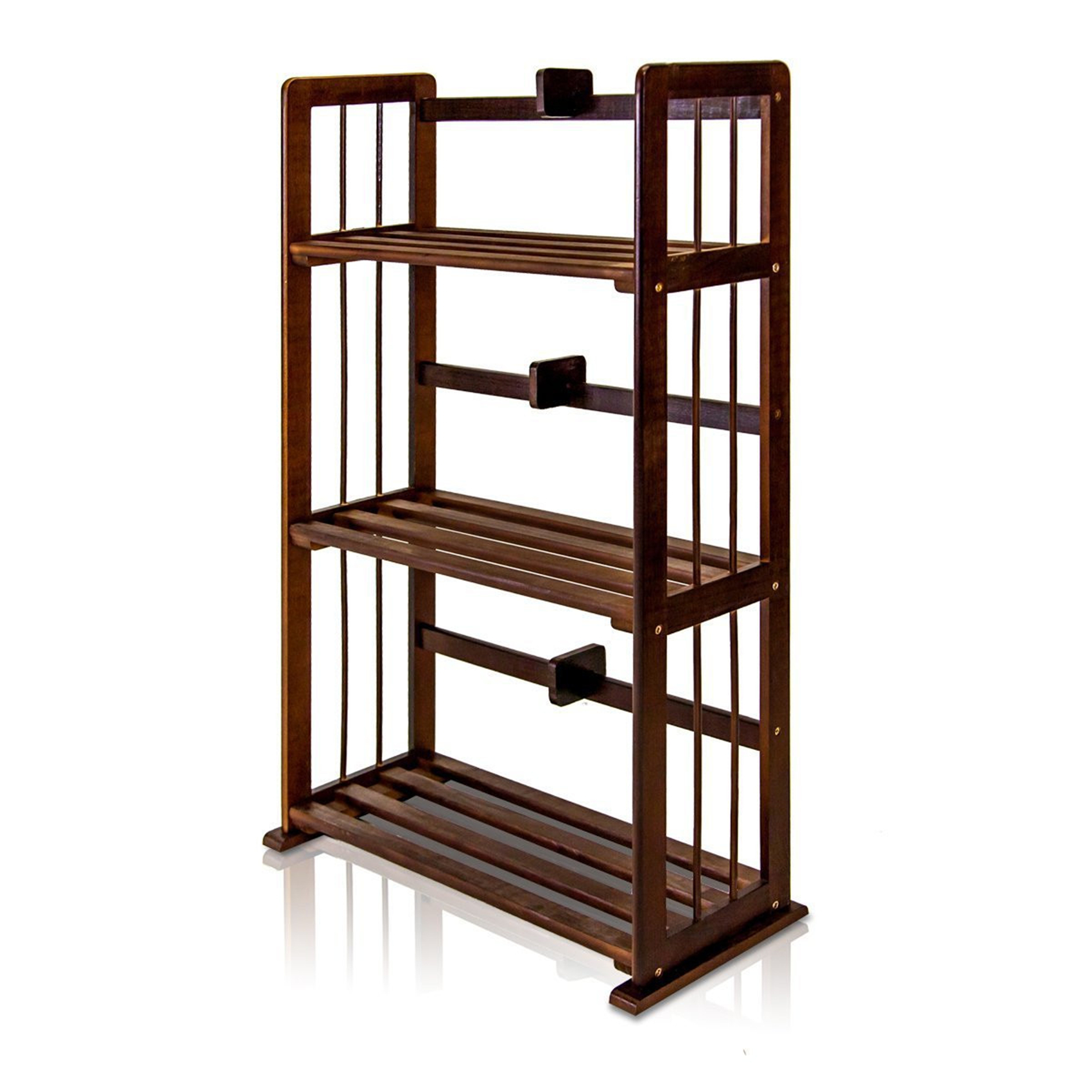 European-style modern three-layer shelf made of thick solid wood is stable and durable