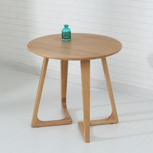 Jednoduchý pojízdný mini kulatý konferenční stolek z masivu je kulatý konferenční stolek vyrobený z masivu
